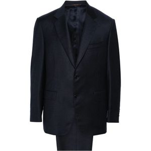 Canali, Heren, Pakken, Blauw, Maat: 4XL Wol,