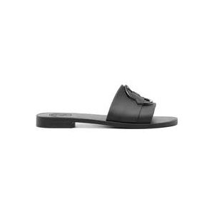 Moncler Zwarte Slide Sandalen , Black , Dames , Maat: 39 EU