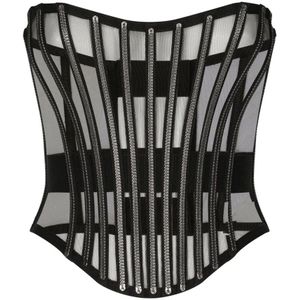 Dolce & Gabbana, Dames, Tops, Zwart, Maat: S Nylon,