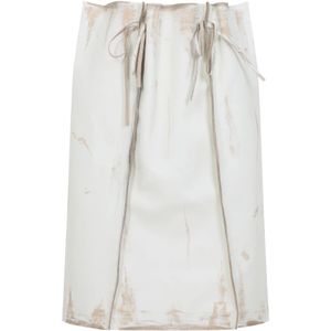 Prada, Dames, Rokken, Wit, Maat: XS Leer,