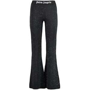 Palm Angels, Dames, Broeken, Zwart, Maat: XS Viscose,
