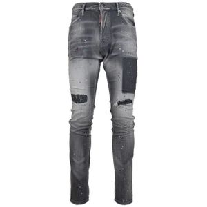 Dsquared2, Heren, Jeans, Grijs, Maat: M Katoen,