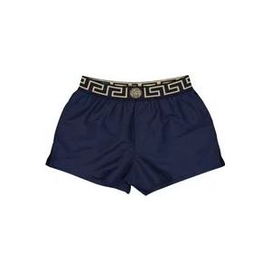 Versace Shorts met Medusa Elastische Band , Blue , Heren , Maat: XL