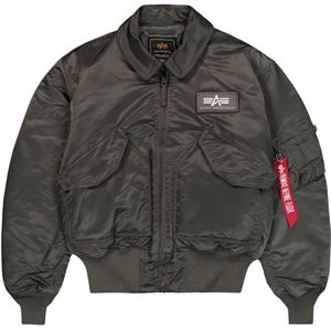 Alpha Industries, Heren, Jassen, Grijs, Maat: XL Leer,