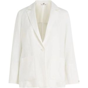 Tommy Hilfiger, Dames, Jassen, Wit, Maat: XS Linnen,