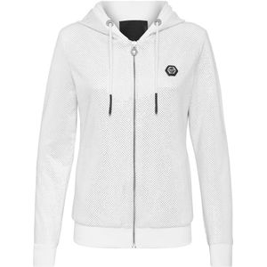 Philipp Plein, Dames, Sweatshirts & Hoodies, Wit, Maat: M Katoen,