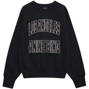 Anine Bing, Dames, Sweatshirts & Hoodies, Zwart, Maat: XS Katoen,