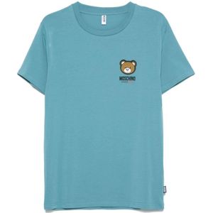 Moschino, Heren, Tops, Blauw, Maat: L