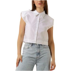 Gestuz, Dames, Blouses & Shirts, Wit, Maat: XL Katoen,