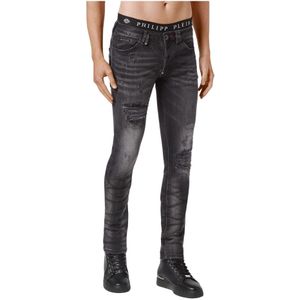 Philipp Plein, Heren, Jeans, Zwart, Maat: W34 Katoen,