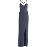 Vera Mont - Elegante Maxi Jurk - Blauw - Dames - Waterval Halslijn