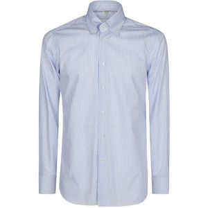 Borriello Napoli, Heren, Overhemden, Blauw, Maat: M Katoen,