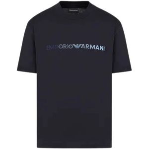 Emporio Armani, Heren, Tops, Blauw, Maat: L