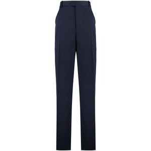 Bottega Veneta, Dames, Broeken, Blauw, Maat: S Wol,