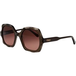 Chloé - Ch 0226S - Zonnebril - Bruin - Oversized Vierkant Montuur