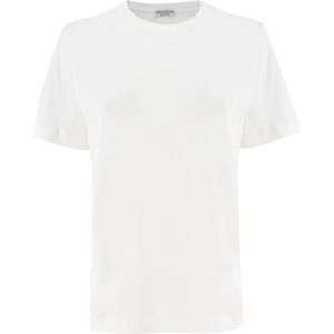 Brunello Cucinelli, Dames, Tops, Wit, Maat: S Katoen,