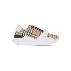 Burberry Beige Sneakers met Velcro Sluiting , Multicolor , Dames , Maat: 39 EU