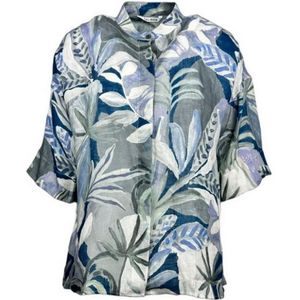 Caliban, Dames, Blouses & Shirts, Blauw, Maat: M Linnen,