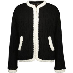 Moschino - Wollen Jas - Zwart - Dames - Licht Oversized