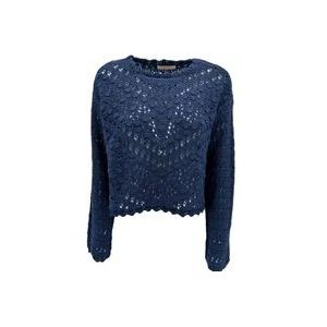 Twinset Trui met ronde hals , Blue , Dames , Maat: M