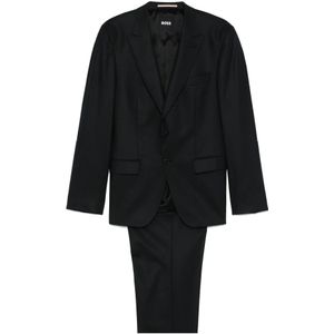 Hugo, Heren, Pakken, Zwart, Maat: 3XL Wol,