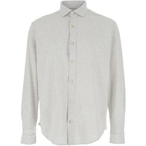 Eleventy, Heren, Overhemden, Grijs, Maat: M Katoen,