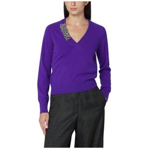 Dries Van Noten, Dames, Truien, Paars, Maat: M Kasjmier,