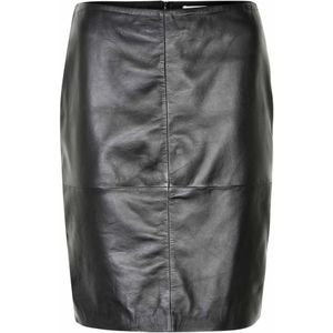 Soaked in Luxury - Leren Rok - Zwart - A-lijn