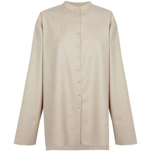 Cortana, Dames, Blouses & Shirts, Beige, Maat: S Wol,