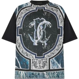 Roberto Cavalli, Heren, Tops, Blauw, Maat: L Katoen,