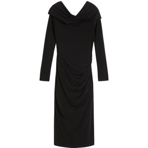 Max Mara Studio, Dames, Jurken, Zwart, Maat: M Jersey,