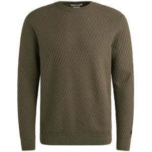 Cast Iron - Pullover - Groen - Crewneck Regular Fit - Katoen Stretch