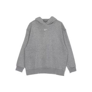 Nike Essentiële Fleece Hoodie Lang Sweatshirt , Gray , Dames , Maat: L