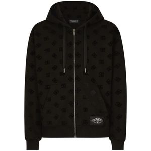Dolce & Gabbana, Heren, Sweatshirts & Hoodies, Zwart, Maat: XL Katoen,