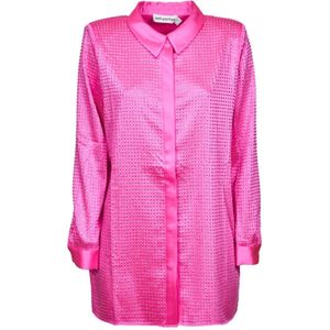 Self Portrait, Dames, Blouses & Shirts, Roze, Maat: 2XS Satijn,