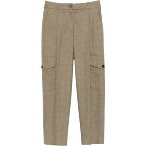 Peserico, Dames, Broeken, Beige, Maat: S