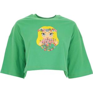 Chiara Ferragni Collection, Dames, Tops, Groen, Maat: S Katoen,