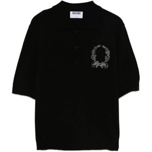Moschino, Dames, Truien, Zwart, Maat: S