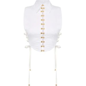 Elisabetta Franchi, Dames, Tops, Wit, Maat: XS Katoen,