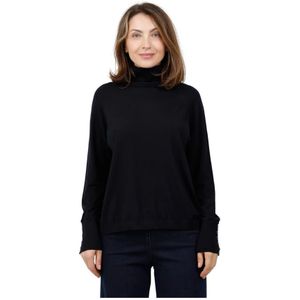 Alpha Studio, Dames, Truien, Blauw, Maat: L Wol,