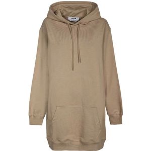 Msgm, Dames, Sweatshirts & Hoodies, Beige, Maat: 2XS Katoen,