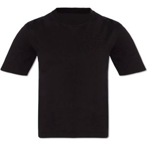 Palm Angels, Dames, Tops, Zwart, Maat: M Katoen,