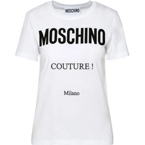 Moschino, Dames, Tops, Wit, Maat: L Katoen,