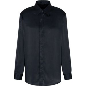 Emporio Armani, Heren, Overhemden, Zwart, Maat: XL
