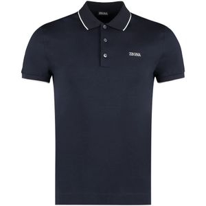 Ermenegildo Zegna, Heren, Tops, Blauw, Maat: M Katoen,