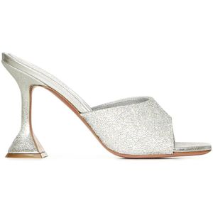 Amina Muaddi, Dames, Schoenen, Grijs, Maat: 37 EU Leer,