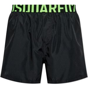 Dsquared2, Heren, Badkleding, Zwart, Maat: M Poliester,