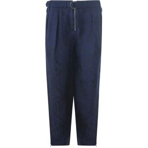 Emporio Armani, Heren, Broeken, Blauw, Maat: 2XL Linnen,