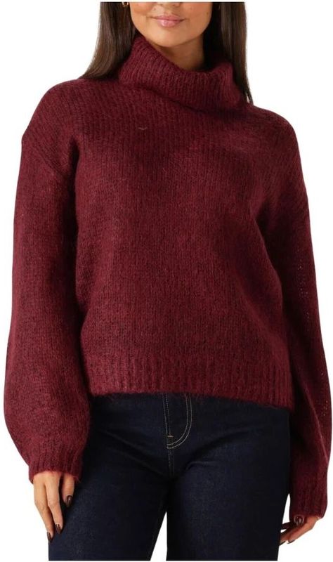 Y.a.s - Yaslambi LS Knit Rollneck - Pullover - Rood - Wol