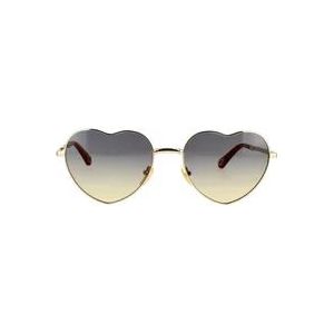 Chloé Opvouwbare zonnebril met hartvormig montuur en biologisch afbreekbare verloopglazen , Yellow , Dames , Maat: 59 MM